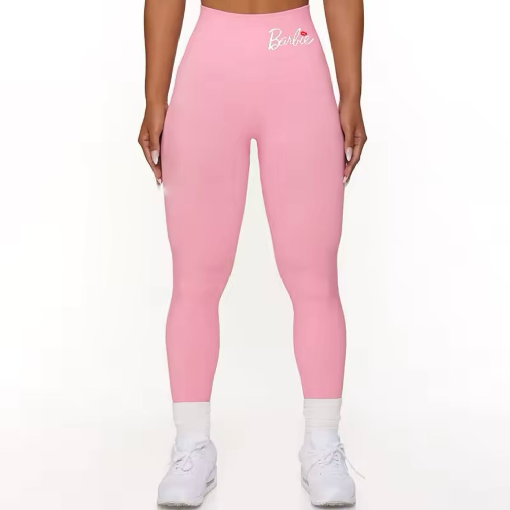 Barbie Pink Sports Gym Leggings Yoga Running Workout Elastic Seamless Pants